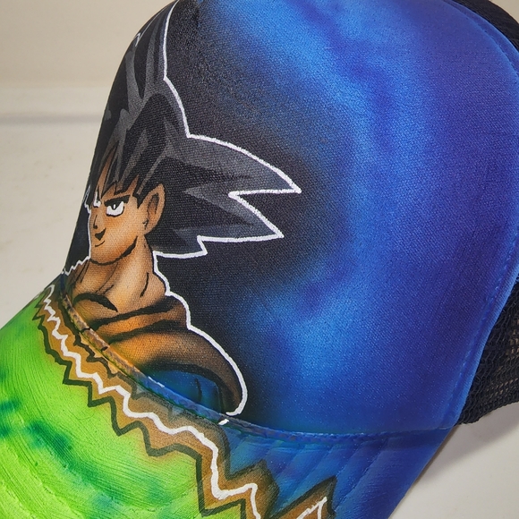 Popular Anime Cartoon DBZ Goku Custom Airbrushed Snapback Trucker Hat Cap Sharp - Picture 4 of 4